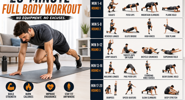 20 Minute Full Body Workout Without Equipment